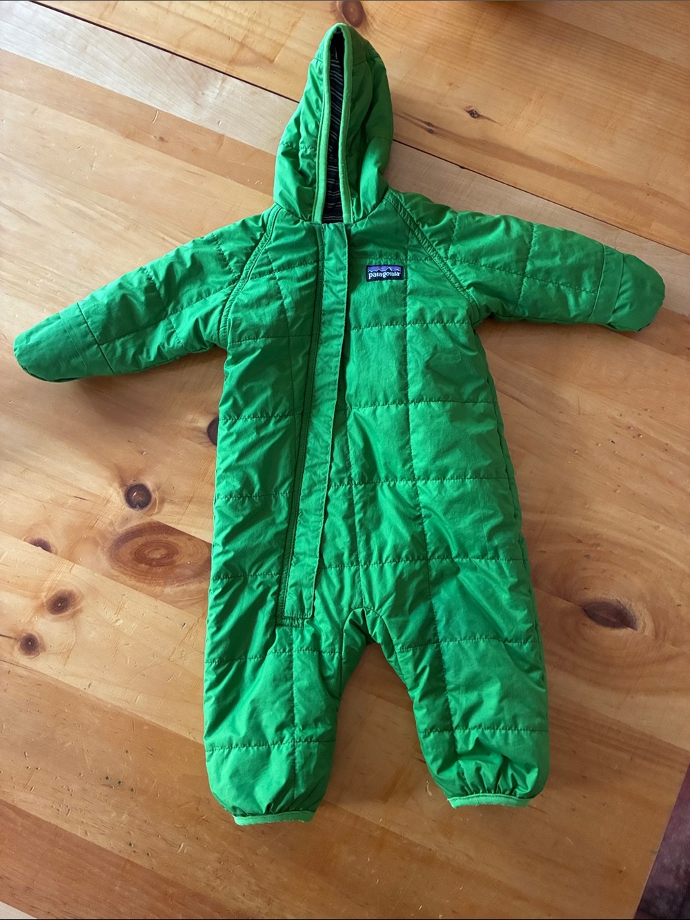 Patagonia Bright Green Hooded Infant Bunting